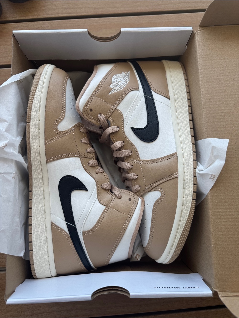 🖤NIB Women’s Air Jordan 1 Mid  Sneakers in Sail Black & Desert🖤